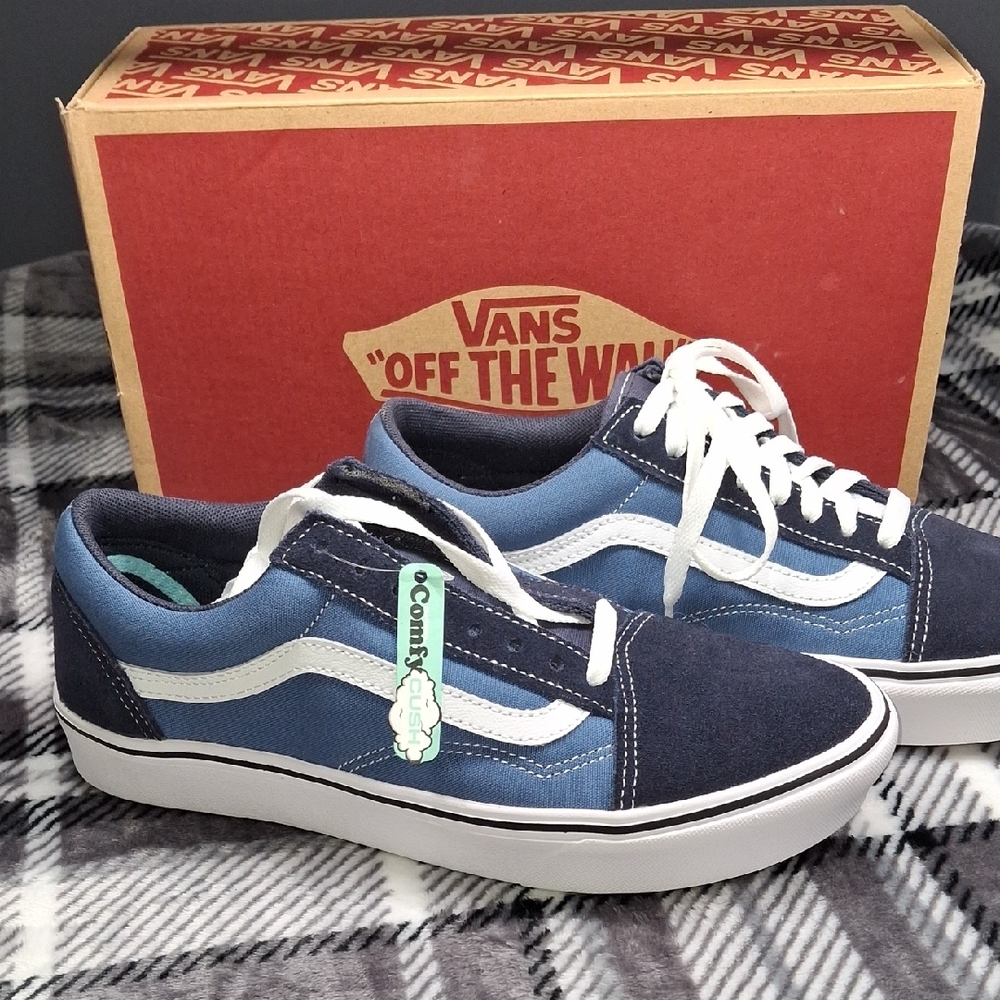 Vans Navy and White Skater Sneakers